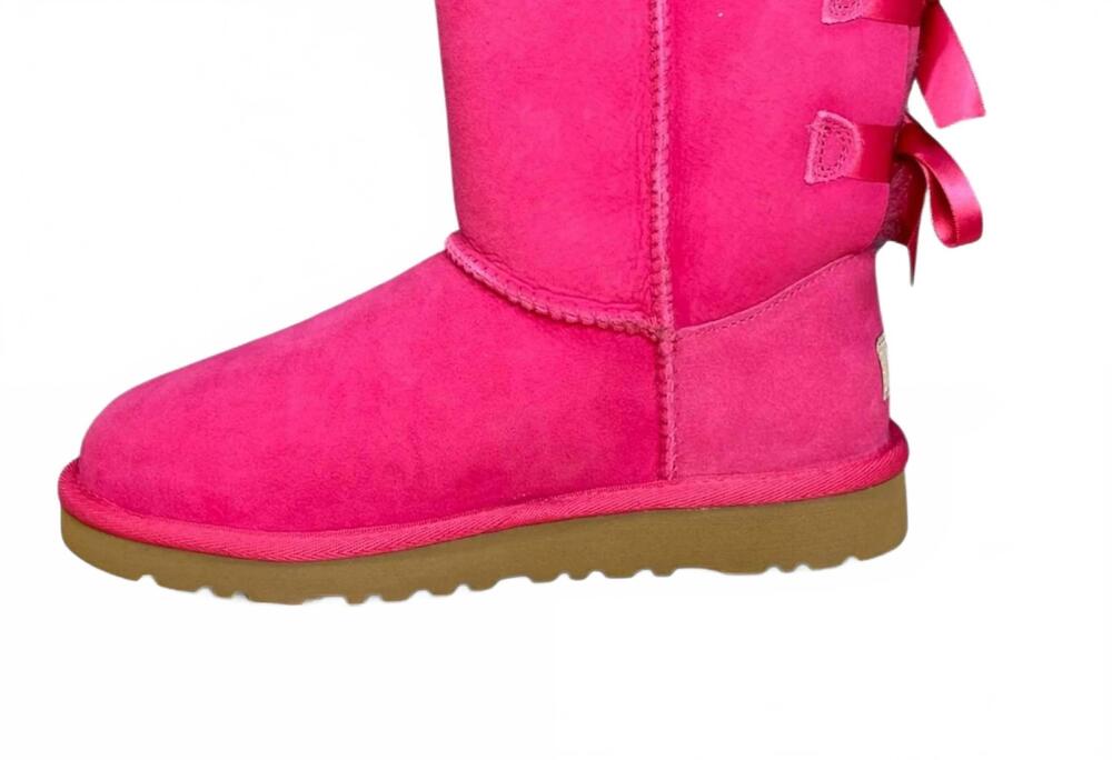 NEW UGG kid's bailey bow boots in cerise pink